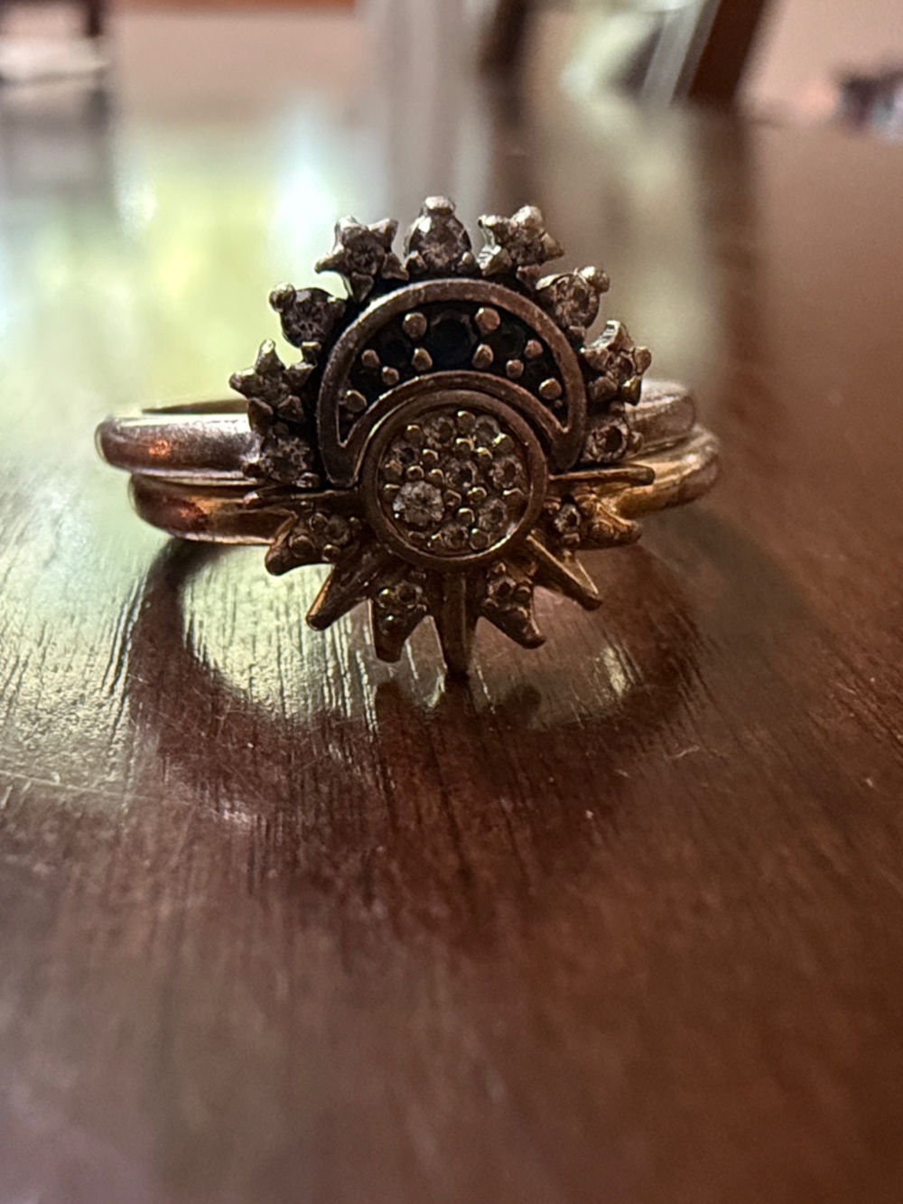 Pandora Gold Sunburst & Crystal Stackable Ring